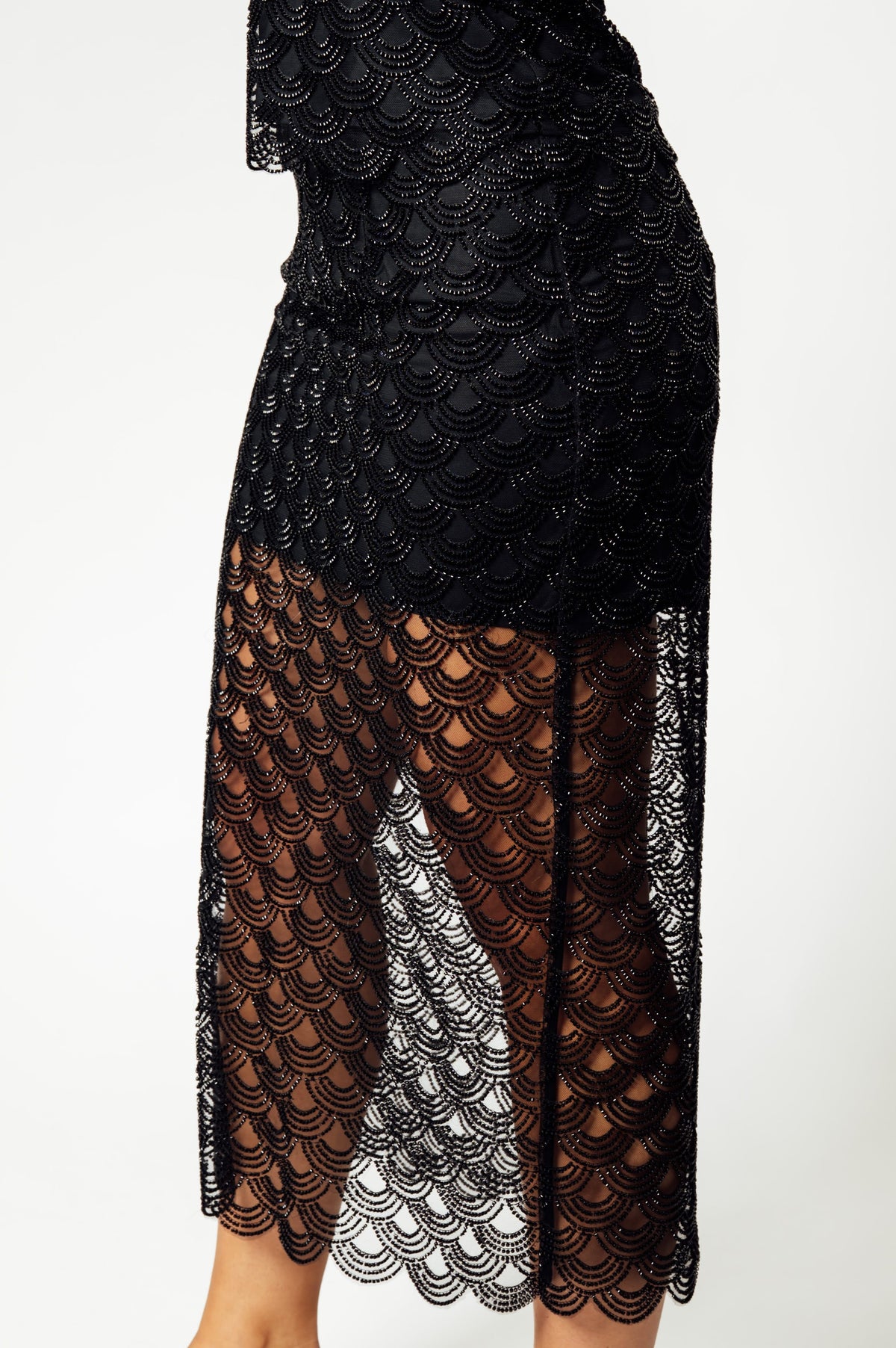 ROTATE zwarte sequins midirok