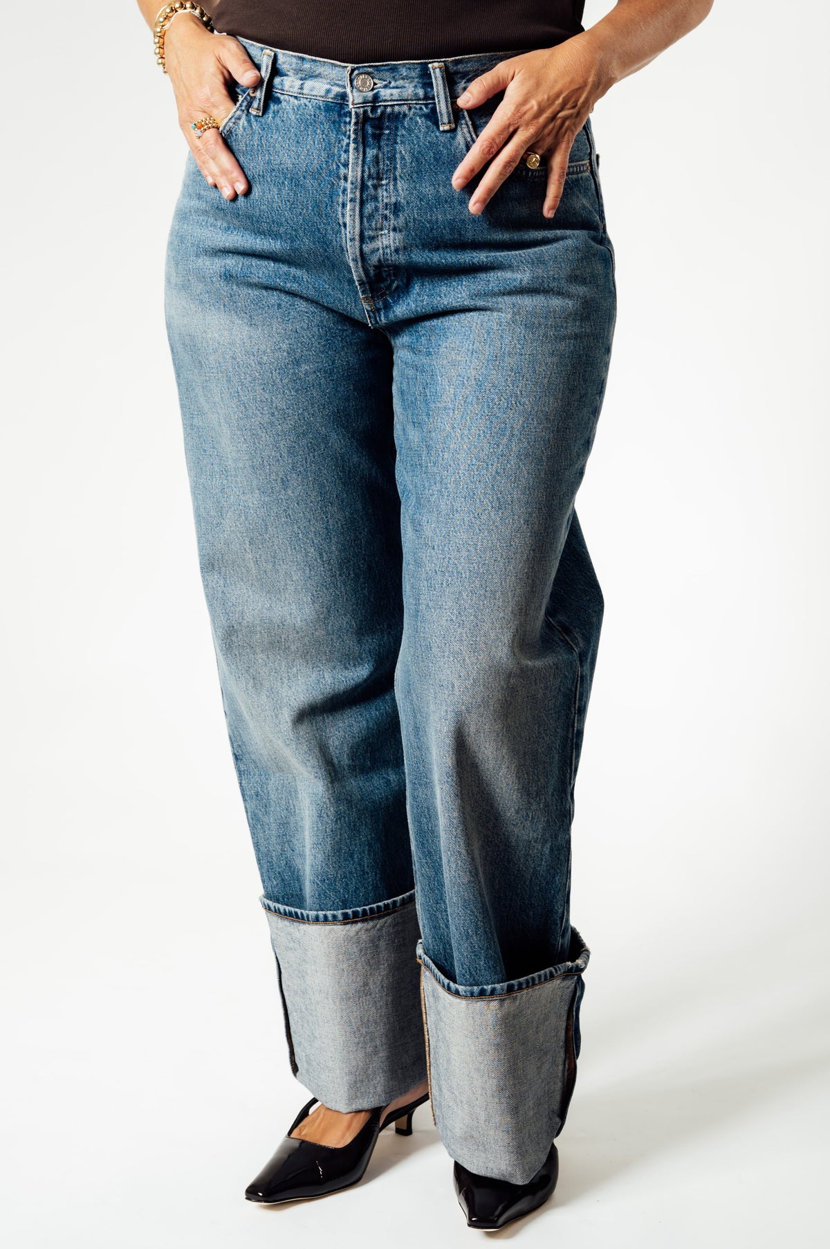 AGOLDE Big Cuff Jean met omslagen, Liberty-wassing