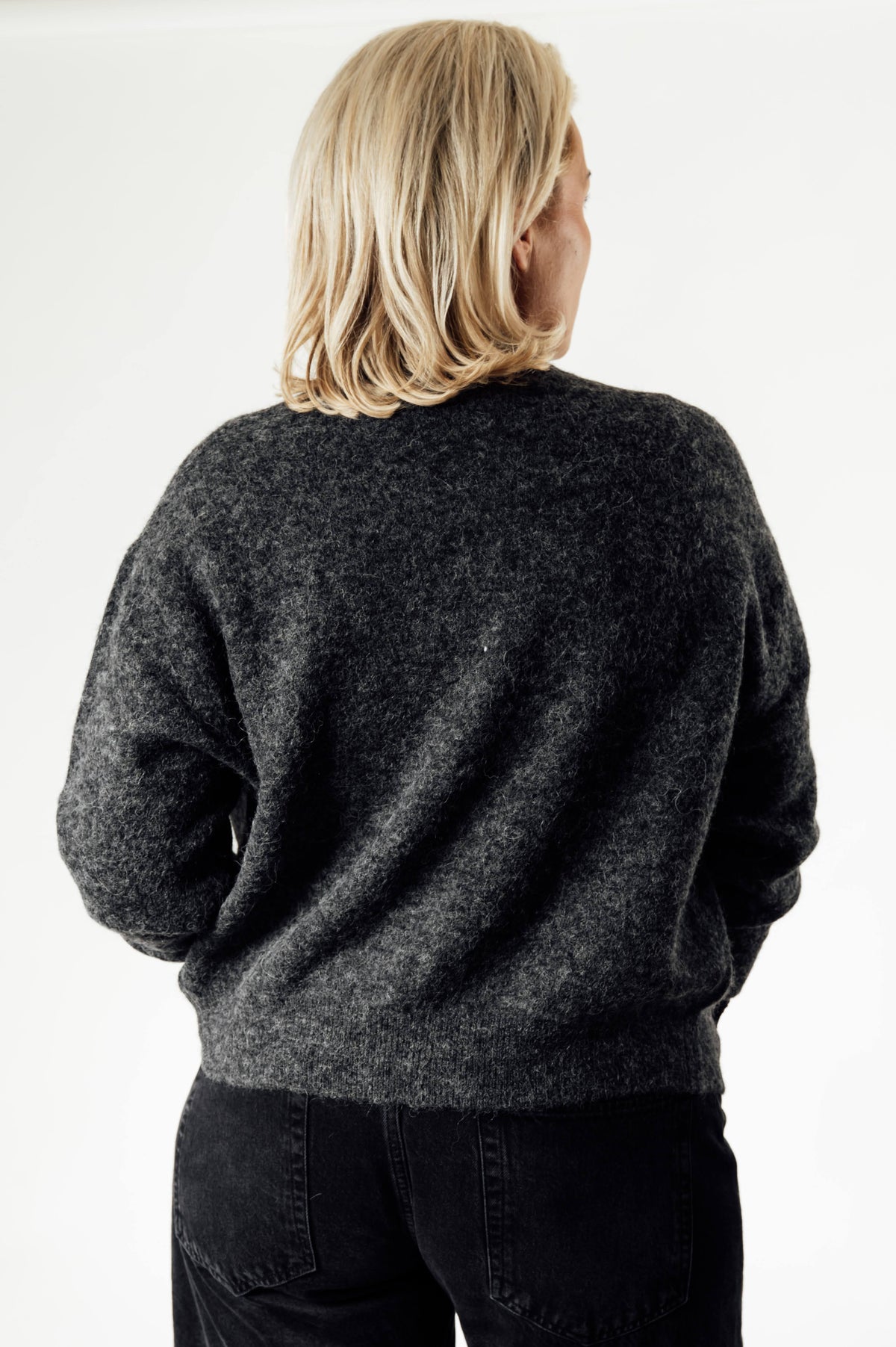 Knit-ted Britney gebreid vest antraciet