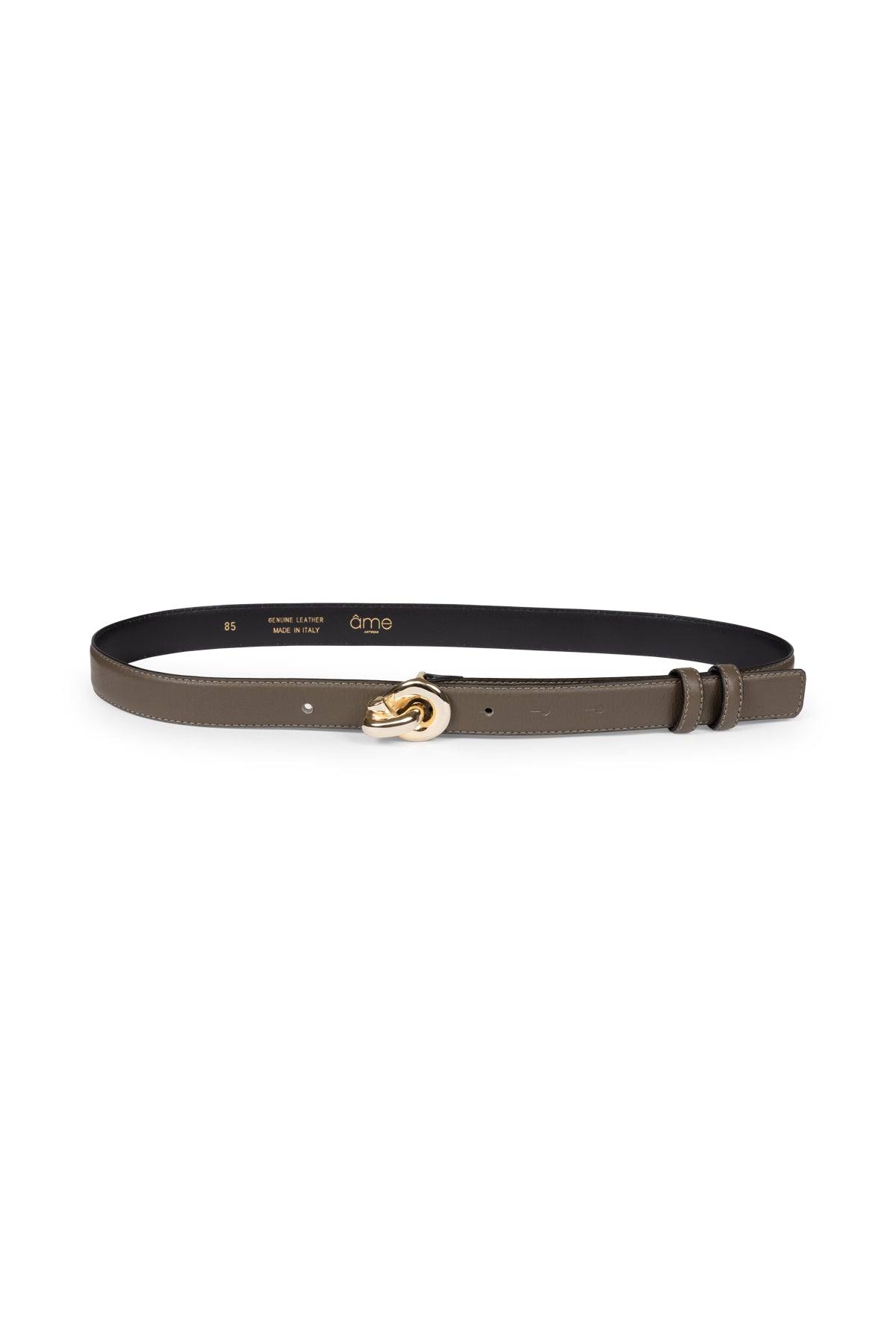 Âme Antwerp Lively leren riem met gouden knoopgesp