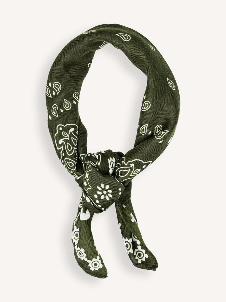 BOW19 paisley bandana olijfgroen