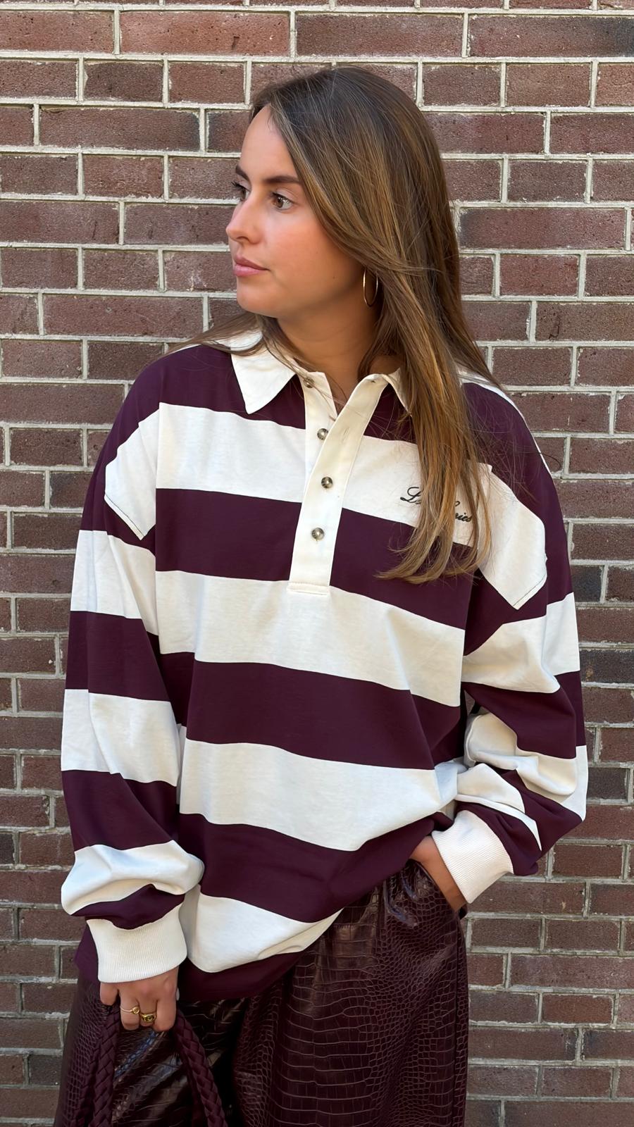 Love Stories Paul gestreept rugbyshirt
