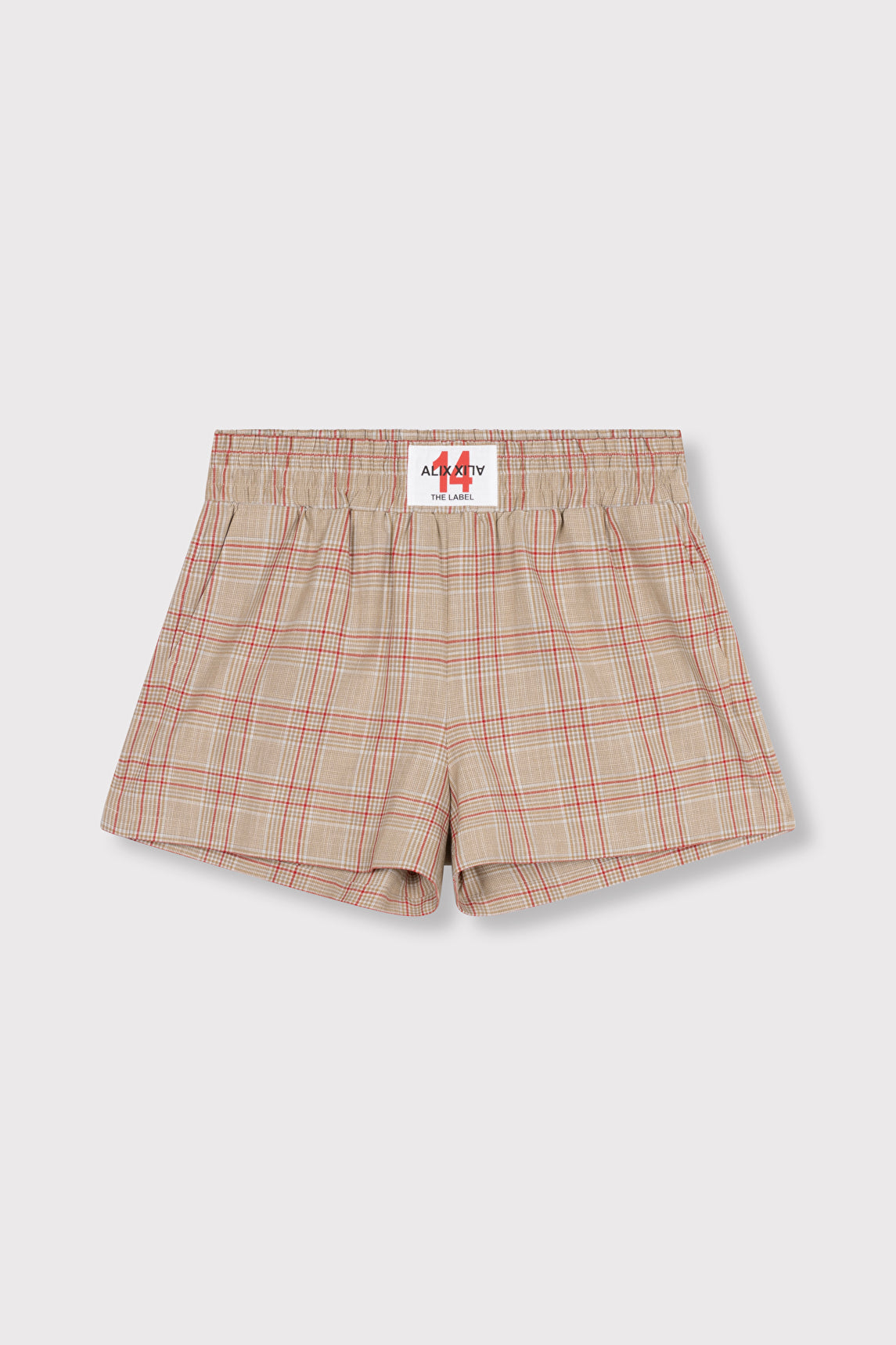 LADIES WOVEN SPORTY CHECK SHORTS