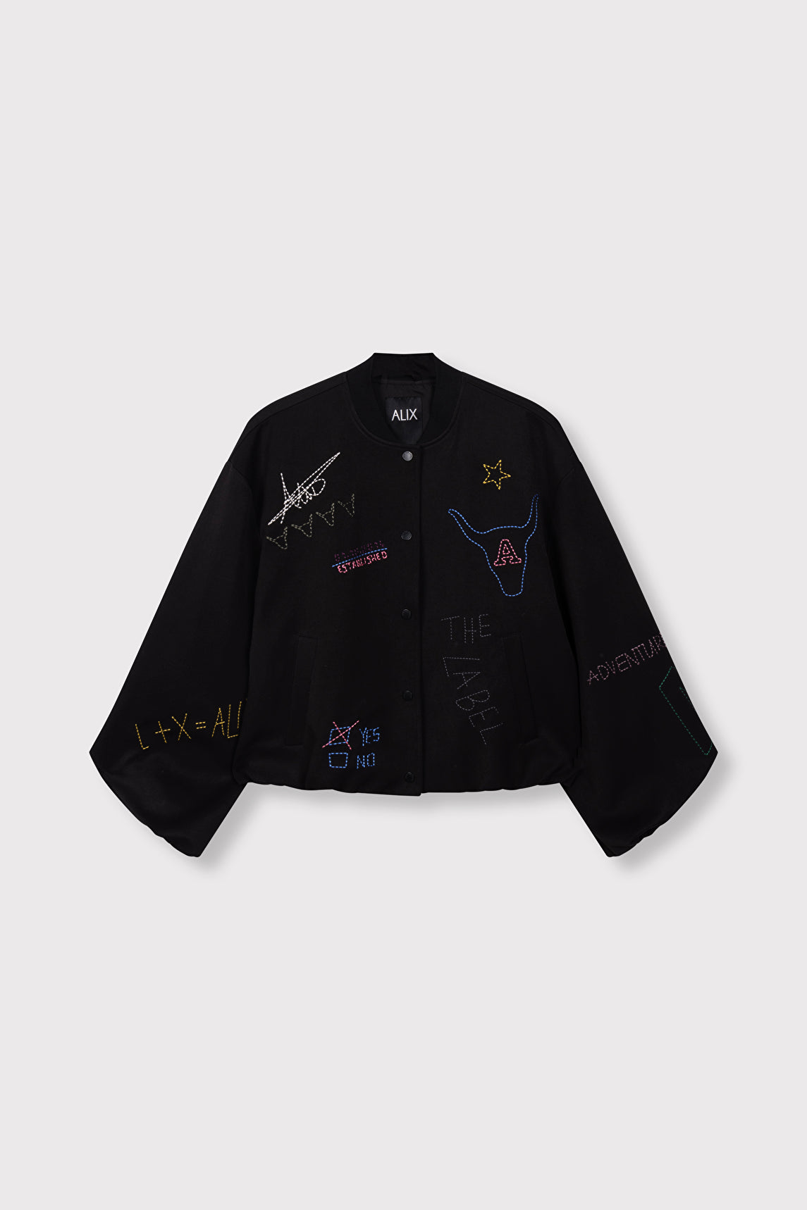 LADIES WOVEN ARTWORK BOMBER
