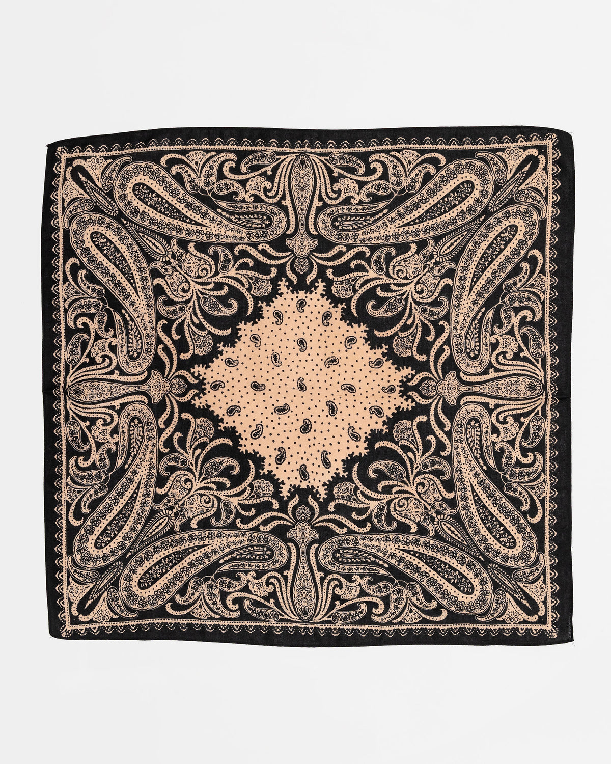 BOW19 paisley bandana zwart en beige