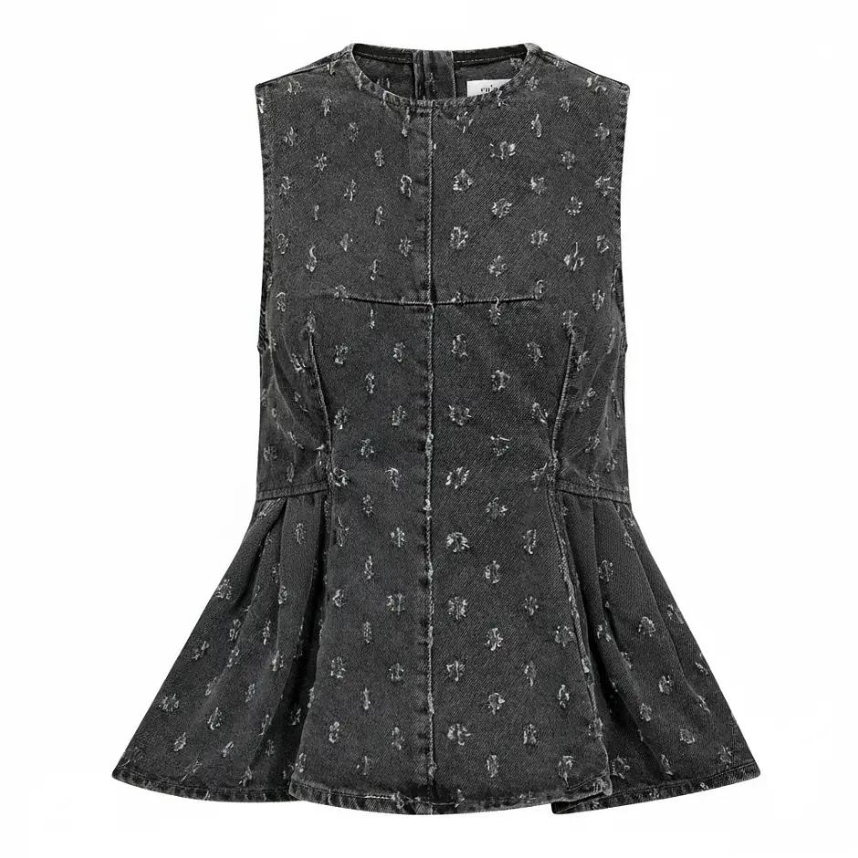 DERRICC DOT DENIM TOP