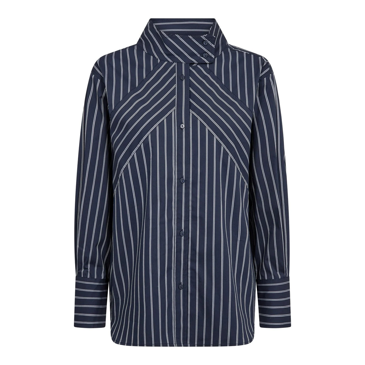 SOMECC STRIPE FUNNEL NECK SHIRT