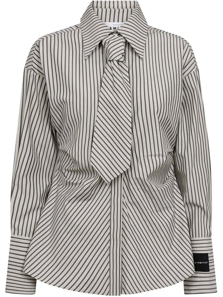 GEMMA TIE STRIPE SHIRT
