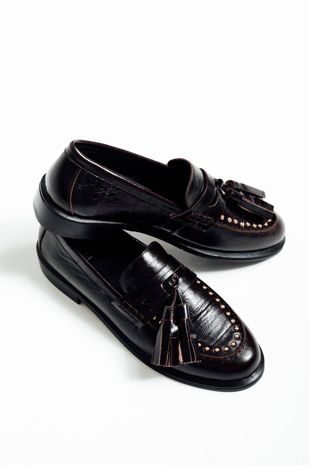 Toral TL-Billy leren loafers met kwastjes en studs