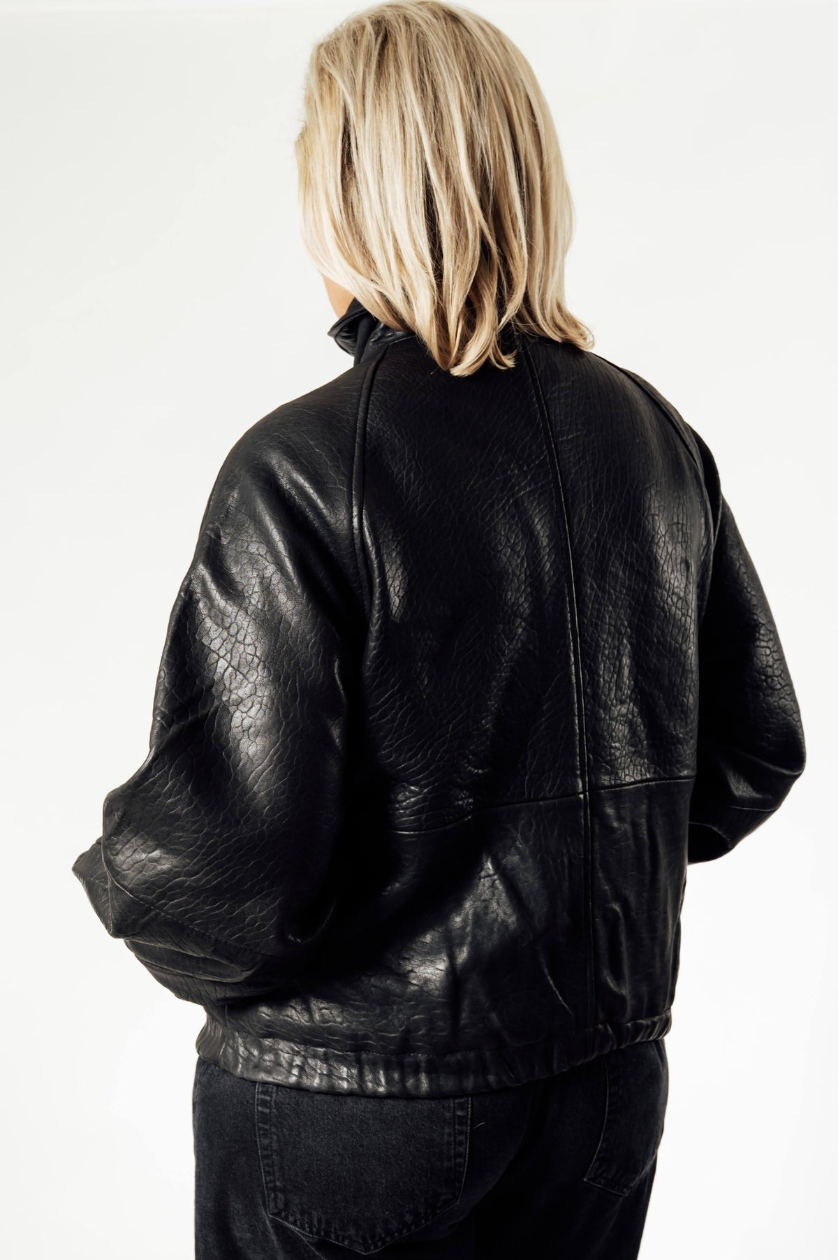 Alter Ego Marley leren blouson krokoreliëf