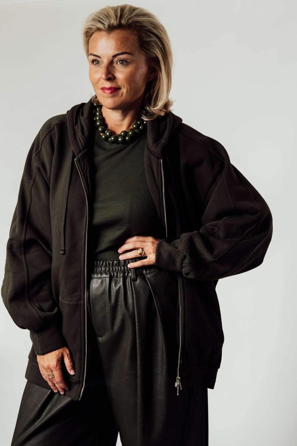 Âme Antwerp Ooper oversized hoodie met rits