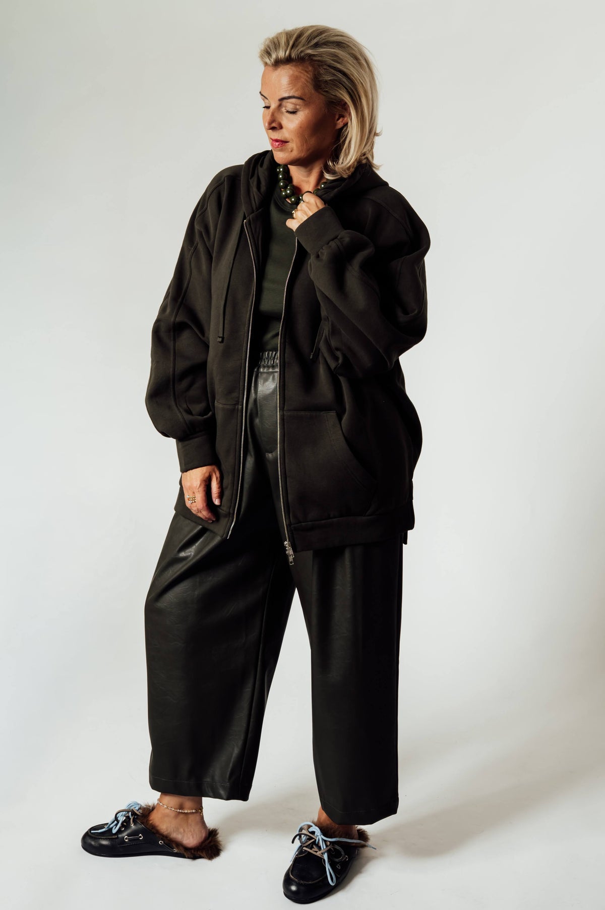 Âme Antwerp Ooper oversized hoodie met rits