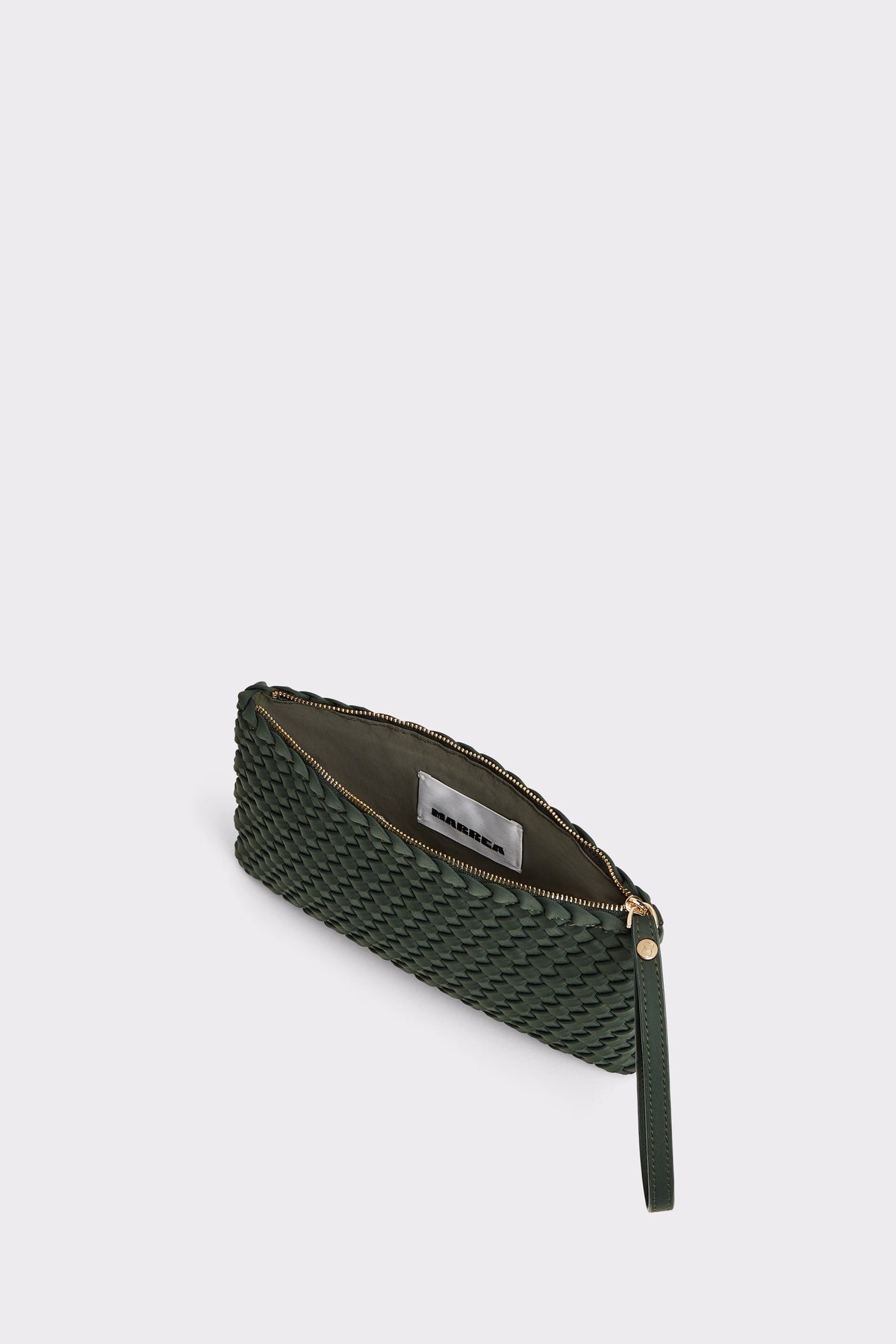 MARREA Clutch gevlochten neopreen Cliffside Green