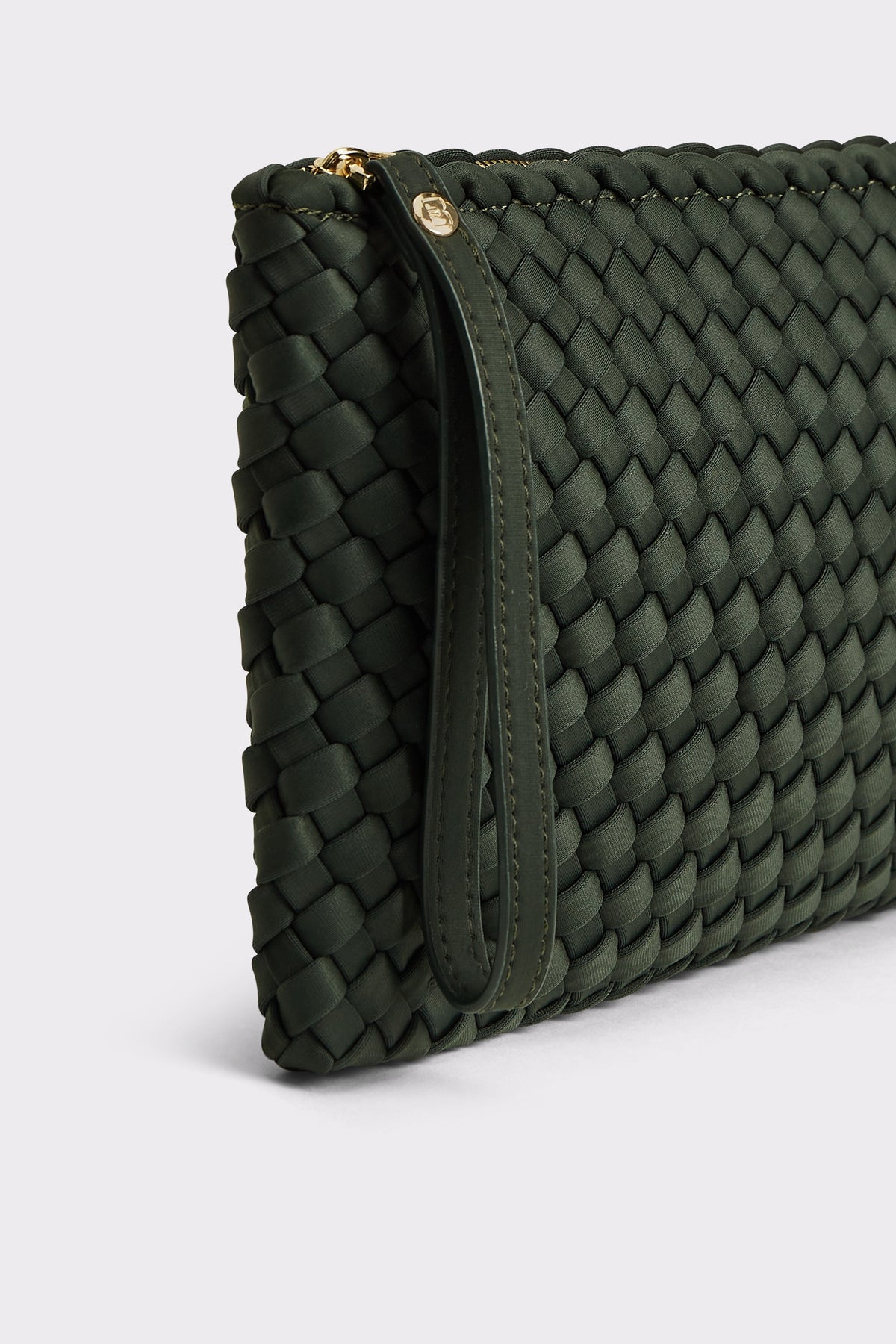 MARREA Clutch gevlochten neopreen Cliffside Green
