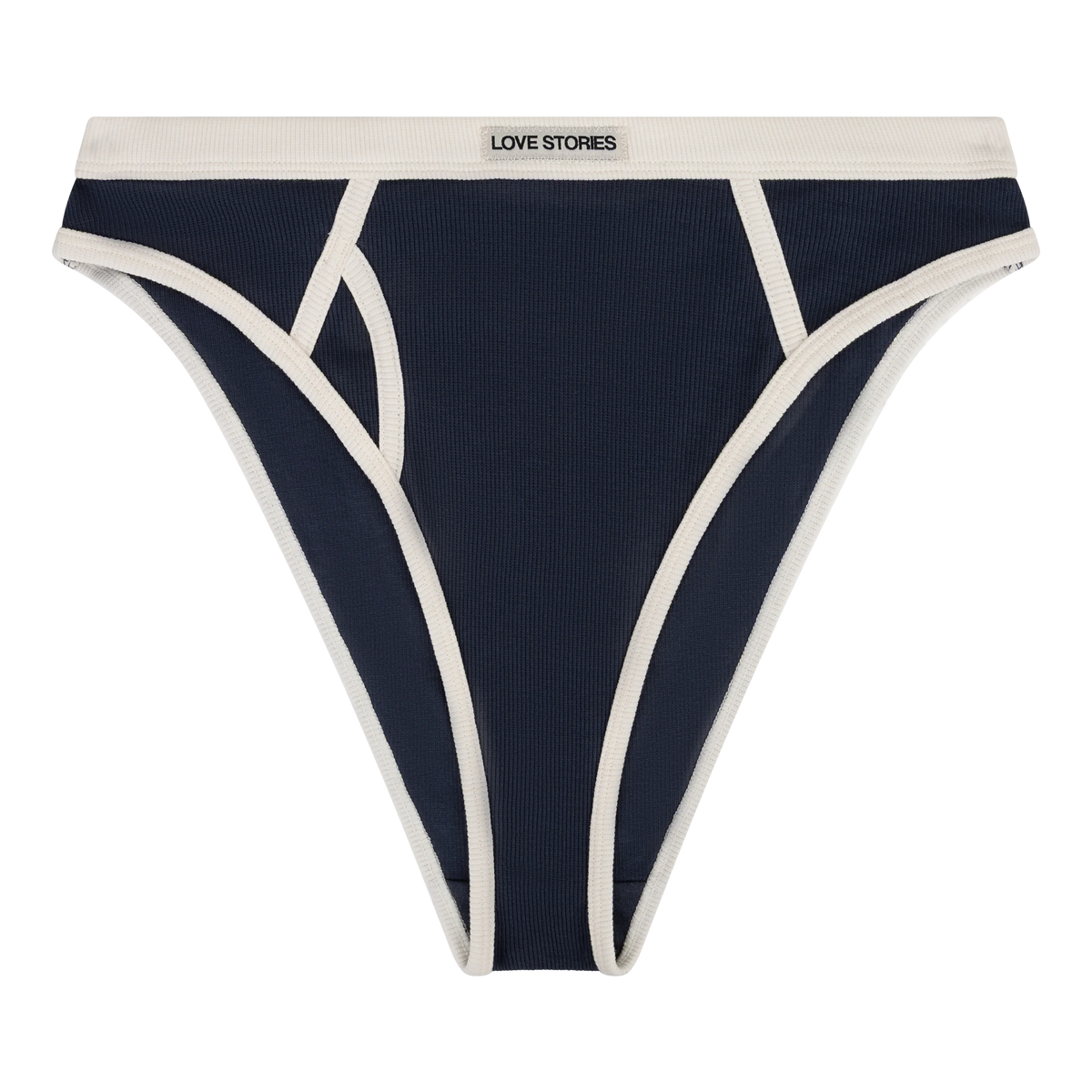 Love Stories Enith geribde slip marineblauw