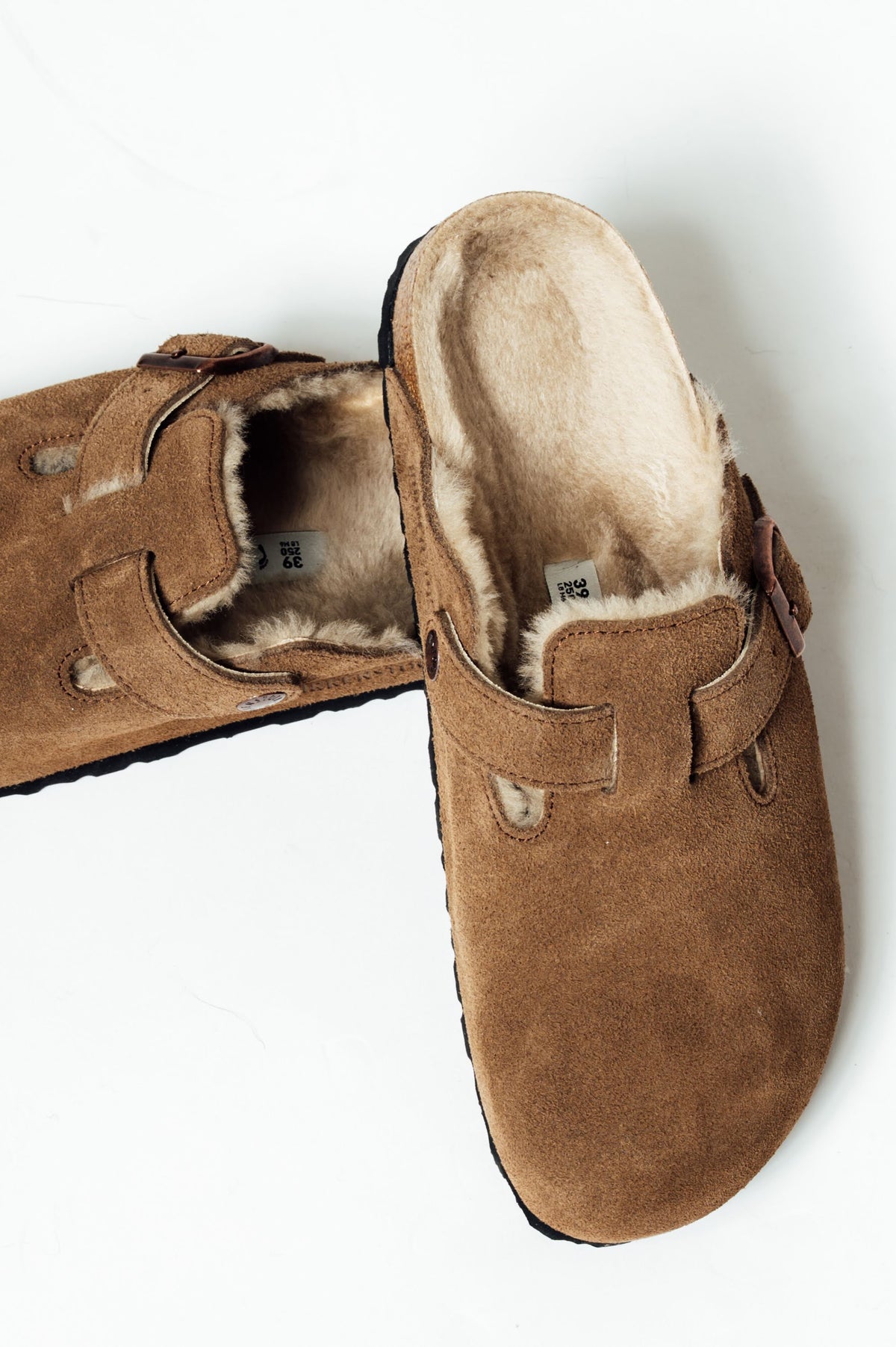 Birkenstock Boston Shearling suède klomp