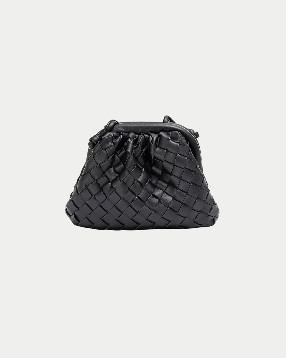 BOW19 Dumpling Braided zwarte gevlochten pouch