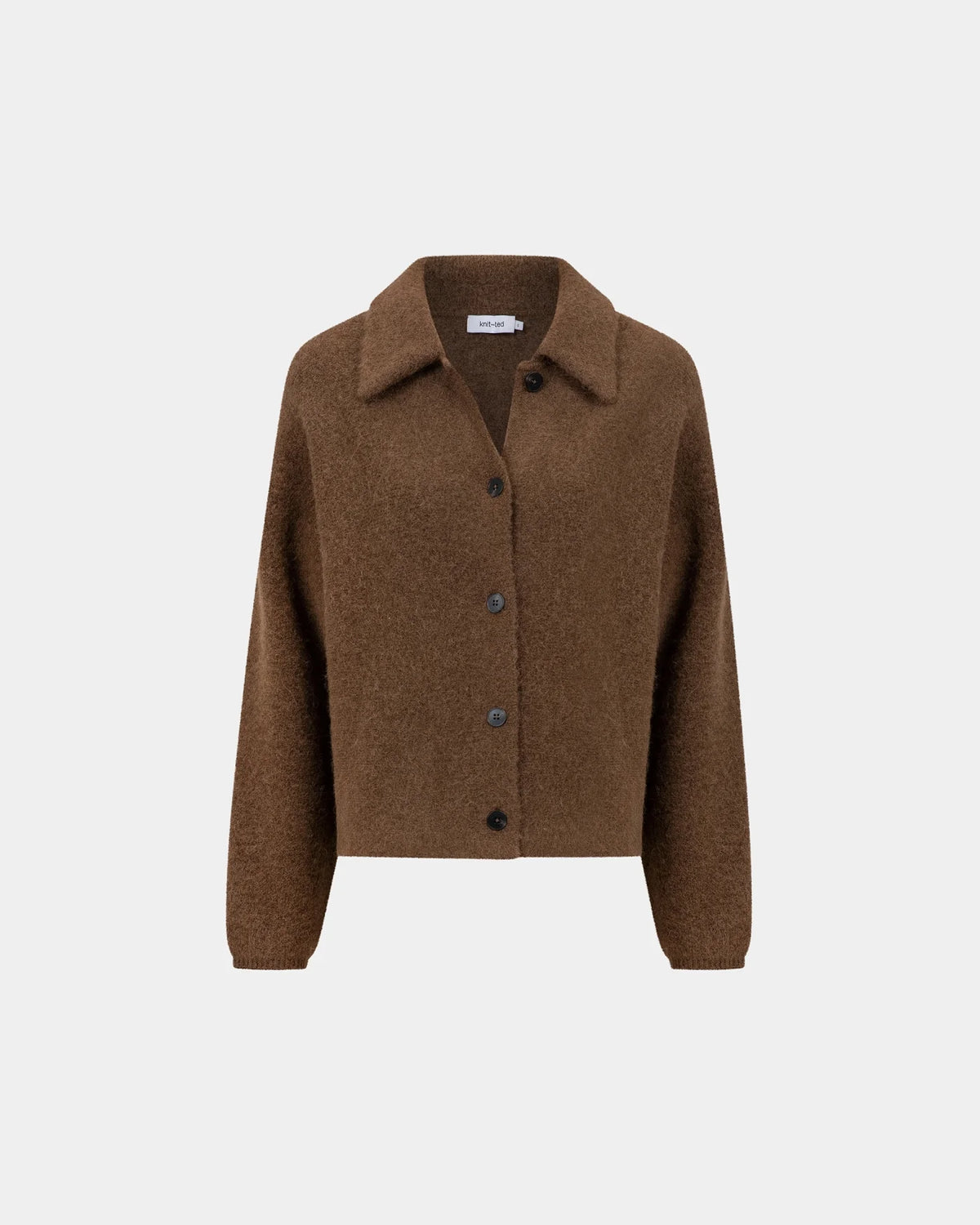 Knit-ted Gigi harig gebreid vest bruin