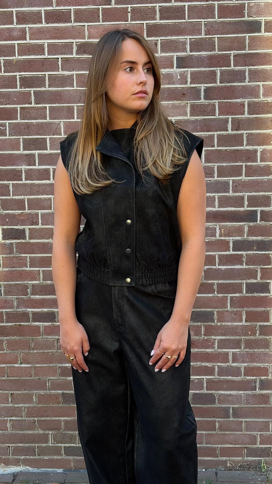LADIES WOVEN FAUX SUEDE BIKER JACKET