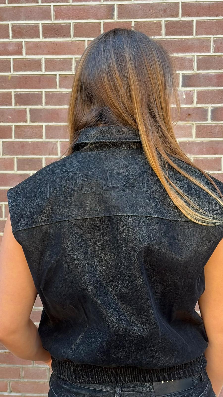 LADIES WOVEN FAUX SUEDE BIKER JACKET