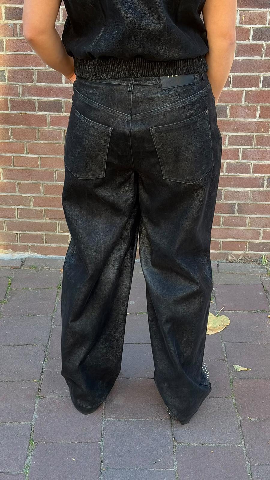 LADIES WOVEN FAUX SUEDE PANTS