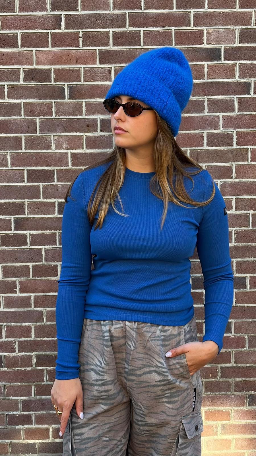LADIES KNITTED RIB LONGSLEEVE TOP