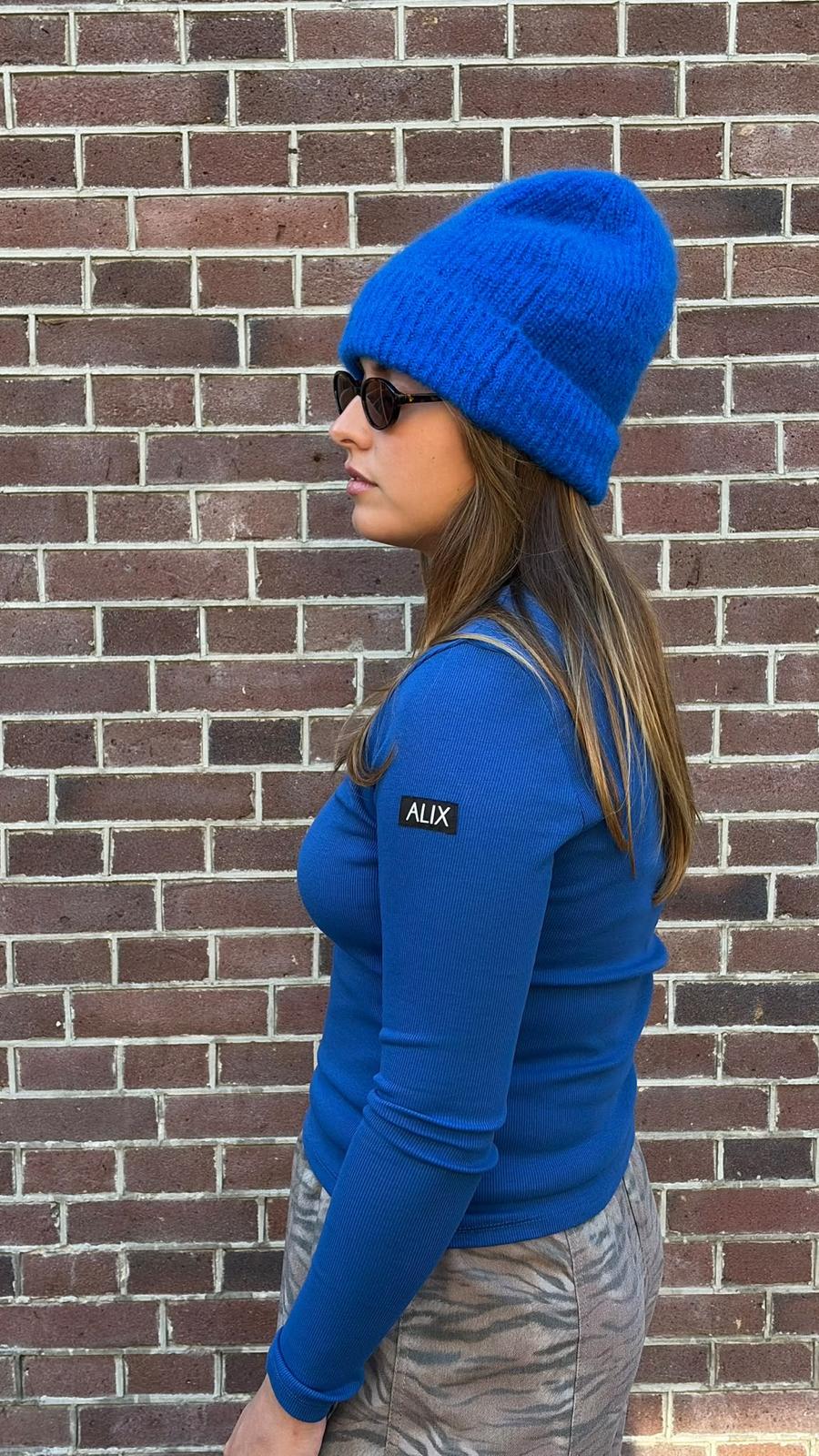 LADIES KNITTED RIB LONGSLEEVE TOP