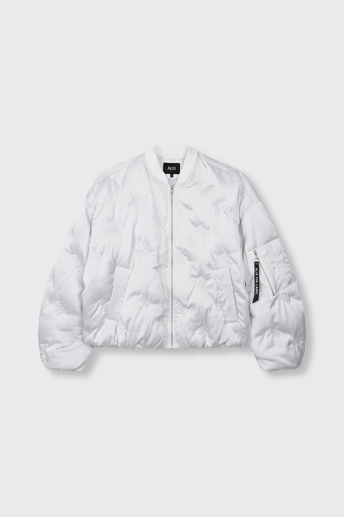 LADIES WOVEN LOGO QUILTED JACKET