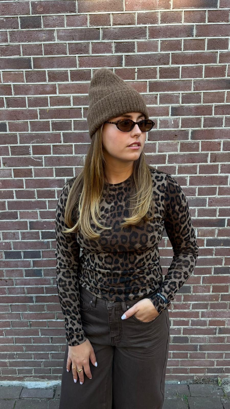 LADIES KNITTED ANIMAL RIB TOP