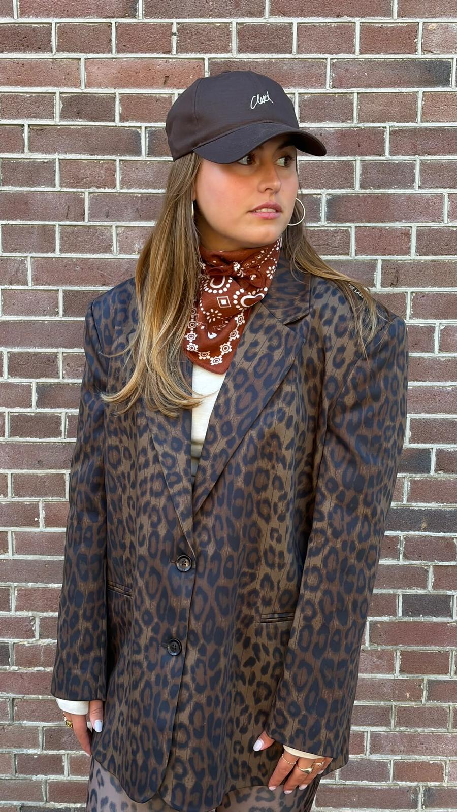 LADIES WOVEN ANIMAL BLAZER