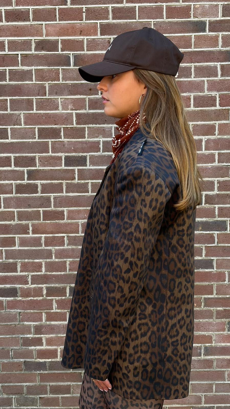 LADIES WOVEN ANIMAL BLAZER