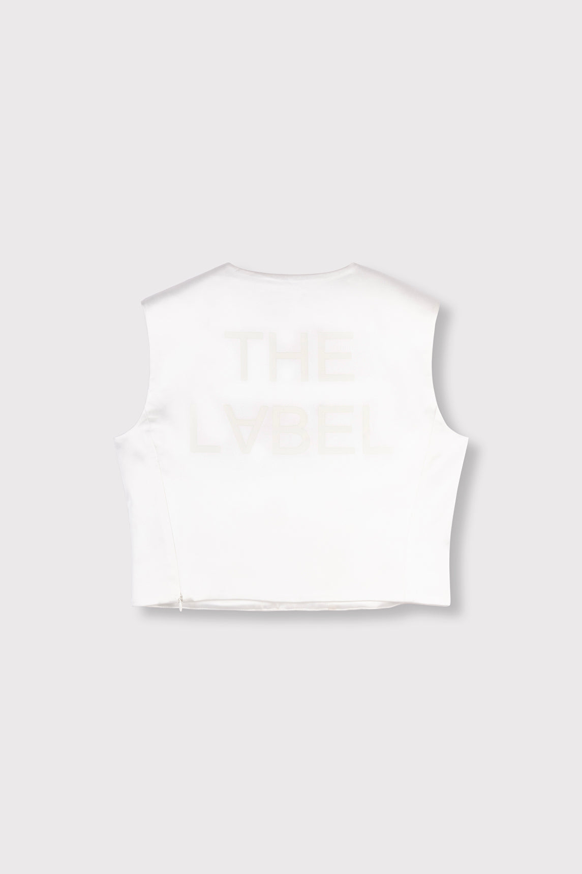 LADIES WOVEN TEXT BOW TOP