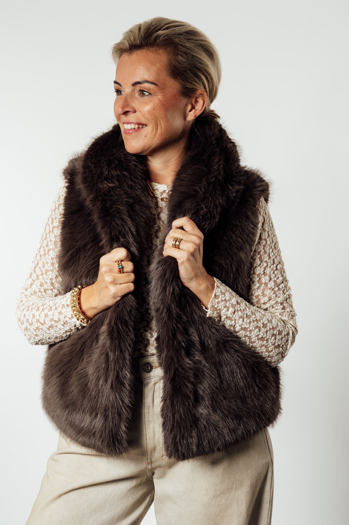 GILL FAUX FUR GILET