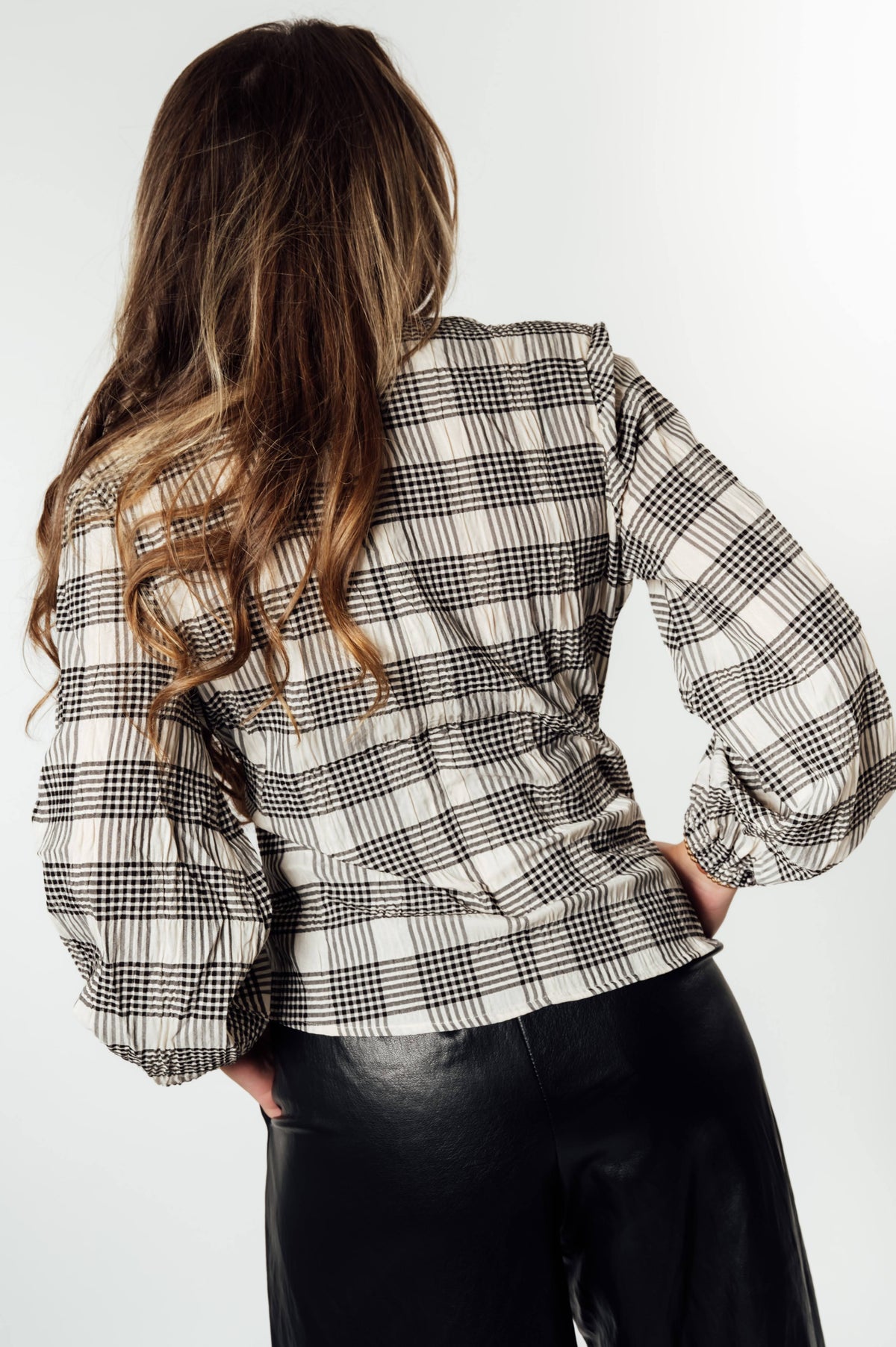 CHANDLERCC CHECK TIE BLOUSE